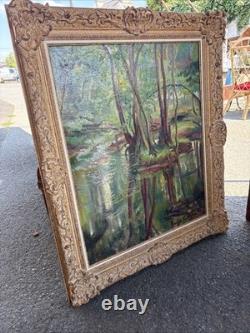 Queen Cimière Oil on canvas 1964 Signed painting Antique frame French school