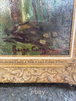 Queen Cimière Oil on canvas 1964 Signed painting Antique frame French school