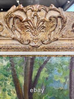 Queen Cimière Oil on canvas 1964 Signed painting Antique frame French school