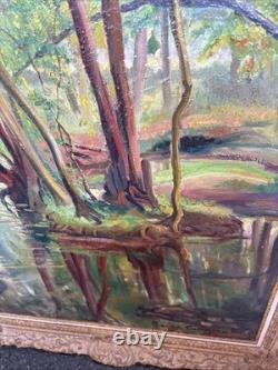 Queen Cimière Oil on canvas 1964 Signed painting Antique frame French school