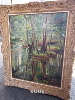 Queen Cimière Oil on canvas 1964 Signed painting Antique frame French school
