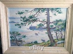 Rare Oil On Old Panel Léon Hamonet, Brittany Erquy, Marine