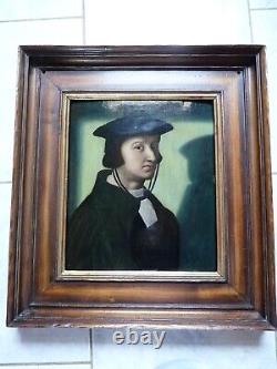 Rare Old Oil Painting on Panel Portrait of a Man labeled Van Utrecht