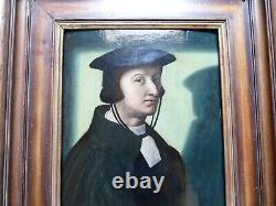 Rare Old Oil Painting on Panel Portrait of a Man labeled Van Utrecht