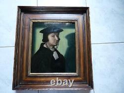 Rare Old Oil Painting on Panel Portrait of a Man labeled Van Utrecht