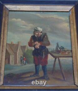 Rare magnificent old oil painting on copper 18th century the very fine rebouteux