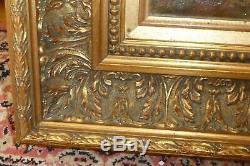 Rare-oil On Canvas Signed Veronesi Table Frame Old Wood, Gold Leaf Gold