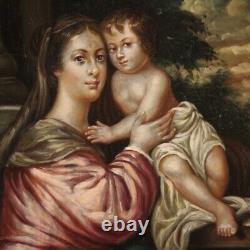 Religious Painting Ancient Virgin Painting With Child Oil On Copper 800