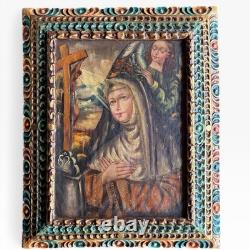 Religious Painting, Oil on Canvas, 19th Century, Ancient Saint