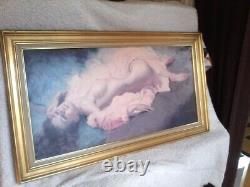 Reproduction Old Painting On Signed Canvas