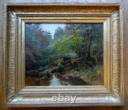 River Under Wood Ancient Painting Oil On Canvas