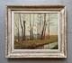 Riverbanks, Oil On Panel, Signed Antique Painting