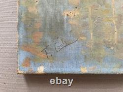 Riverside Landscape, Antique Painting, Signature to Be Identified