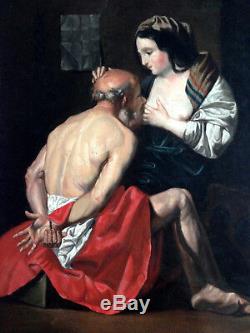 Roman Charity Superb Oil On Canvas Old XIX Erotic Curiosa Nude