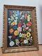 Superb Oil On Canvas / Old Painting Still Life Flowers & Butterflies Vintage