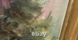 Signed Antique Oil Painting on Canvas, 1896 – Bouquet of Chrysanthemums