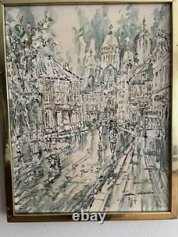 Signed Antique Oil Painting on Canvas Depicting Montmartre