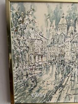Signed Antique Oil Painting on Canvas Depicting Montmartre