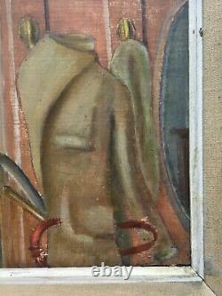 Signed Antique Painting, Oil On Panel, Gentleman's Vestiary, Early 20th Century
