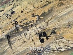 Signed Antique Painting, Rural Landscape with Figures and a Path, Oil on Canvas