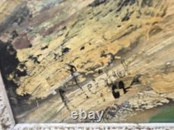 Signed Antique Painting, Rural Landscape with Figures and a Path, Oil on Canvas