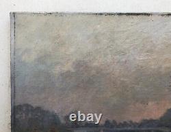 Signed Antique Painting, Snowy Lakescape, Oil On Canvas, Painting, 19th