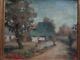 Signed Antique Tableau, View Of Sahurs Rouen Oil On Canvas In Need Of Restoration