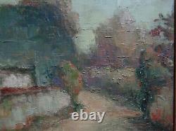 Signed Antique Tableau, View of Sahurs Rouen Oil on Canvas in Need of Restoration