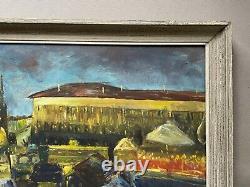 Signed, Framed Antique Painting, Fairground, Oil on Canvas, Painting, 20th Century