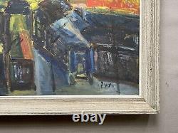 Signed, Framed Antique Painting, Fairground, Oil on Canvas, Painting, 20th Century