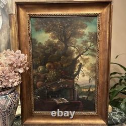 Signed Oil on Canvas, Antique Still Life with Musical Instruments