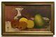 Signed Old Painting, Oil On Canvas Cardboard, Still Life, Box, 20th
