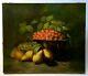 Signed Old Painting, Oil On Canvas, Still Life With Fruit, Late 19th Century