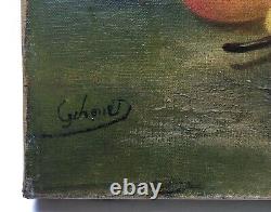 Signed Old Painting, Oil On Canvas, Still Life With Fruit, Late 19th Century