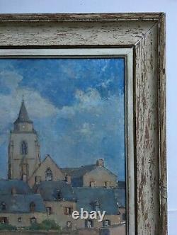 Signed Old Painting, Oil On Panel, Port De Saint-suliac, Brittany, 20th Century