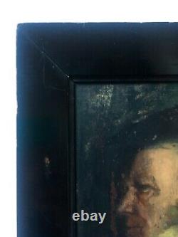 Signed Old Painting, Oil On Panel, Portrait Of Wagner Box, 19th