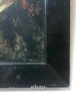 Signed Old Painting, Oil On Panel, Portrait Of Wagner Box, 19th