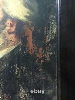 Signed Old Painting, Oil On Panel, Portrait Of Wagner Box, 19th