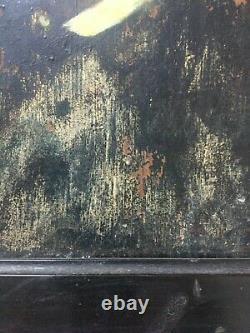 Signed Old Painting, Oil On Panel, Portrait Of Wagner Box, 19th