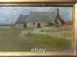 Signed Old Painting, Oil On Panel, Saint-guénolé, Brittany, Early 20th Century