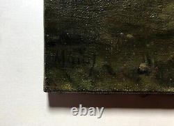 Signed Old Painting, Tree-filled Landscape, Oil on Post-Impressionist Canvas, 19th Century