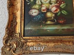 Signed Remy old painting Bouquet of Peonies in a superb frame