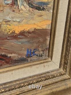 Signed antique painting, Old Olive Trees. Oil on canvas.