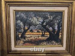 Signed oil painting by the artist Eugène Sandrini (1925-1998) in Provence