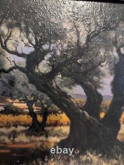 Signed oil painting by the artist Eugène Sandrini (1925-1998) in Provence