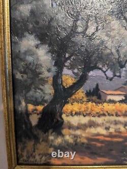 Signed oil painting by the artist Eugène Sandrini (1925-1998) in Provence