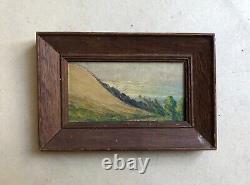 Small Old Framed Painting, The Dune of Pilat, 1939, Oil on Panel, 20th Century
