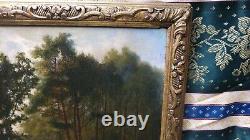 Small Old Oil Painting from the Barbizon School 19th century Harpignies Rousseau