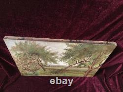Small Old Painting Oil on Canvas French School of Barbizon Countryside 19th Century
