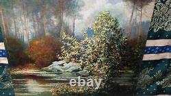 Small Old Painting Oil on Panel Barbizon School Forest Tree Signed